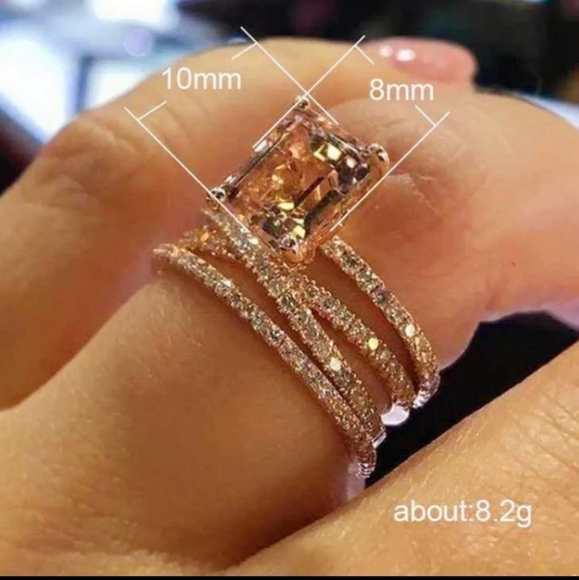 NEW 14k gold Morganite Diamond Engagement Ring 5 - Picture 2 of 5